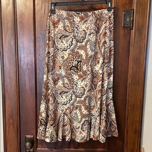 Women’s Cream Paisley A-Line Skirt